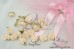 Petite Satin flowers with leaves - 3cm -  Pack of 12